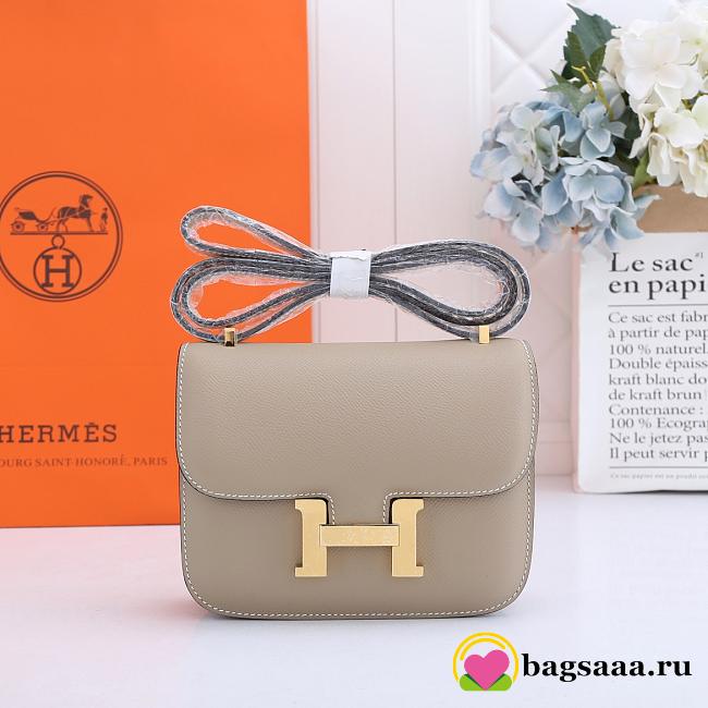 Hermes Constance Bag Gold Grey 19CM - 1