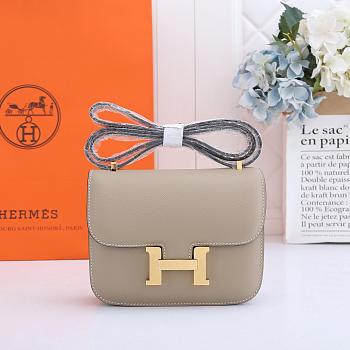 Hermes Constance Bag Gold Grey 19CM
