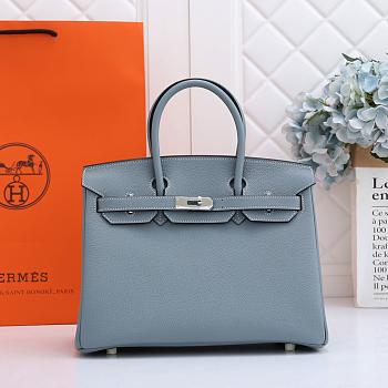 Hermes original togo leather birkin 30cm bag in Light Blue