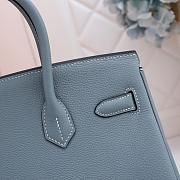 Hermes original togo leather birkin 30cm bag in Light Blue - 2