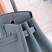 Hermes original togo leather birkin 30cm bag in Light Blue - 6