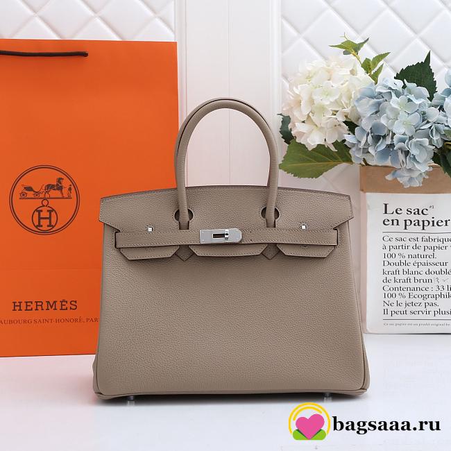 Hermes original togo leather birkin 30cm bag in Gray - 1