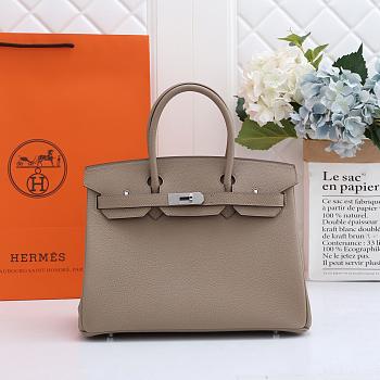 Hermes original togo leather birkin 30cm bag in Gray