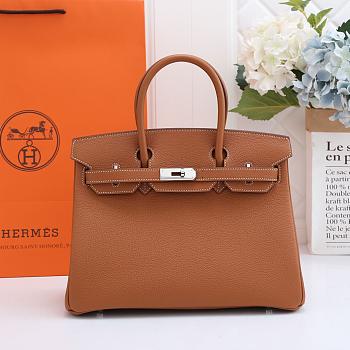 Hermes original togo leather birkin 30cm bag in Coffee