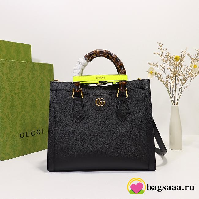 Gucci Diana Top Small HandBags 27cm Black - 1