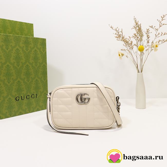 Gucci Marmont Mini Shoulder Bag White 18CM  - 1