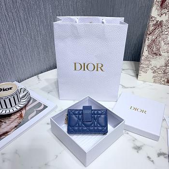 Dior Lady Lambskin Wallet Blue 