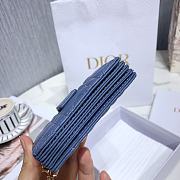 Dior Lady Lambskin Wallet Blue  - 6