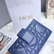 Dior Lady Lambskin Wallet Blue  - 3