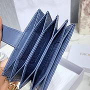 Dior Lady Lambskin Wallet Blue  - 4