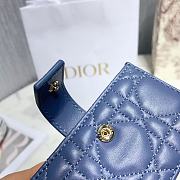 Dior Lady Lambskin Wallet Blue  - 2