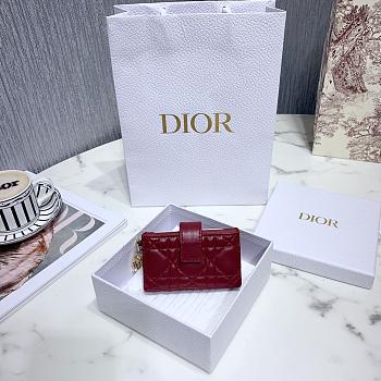 Dior Lady Lambskin Wallet Red