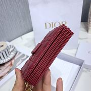 Dior Lady Lambskin Wallet Red - 6