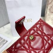 Dior Lady Lambskin Wallet Red - 5