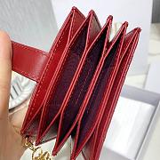 Dior Lady Lambskin Wallet Red - 4