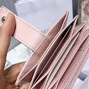 Dior Lady Lambskin Wallet Pink - 4