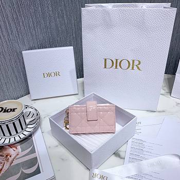 Dior Lady Patent Leather Wallet Pink