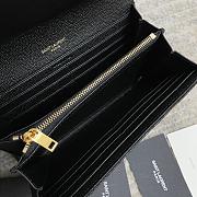 Ysl Calfskin With Gold Buckle Wallet In Black - 2