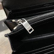 Ysl Calfskin With Silver Buckle Wallet In Black - 6