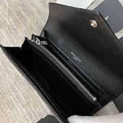 Ysl Calfskin With Silver Buckle Wallet In Black - 5