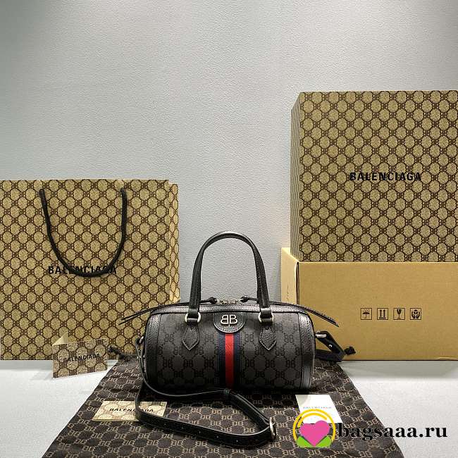 Balenciag & Gucci Canvas and Leather Bag Black 2295 - 1