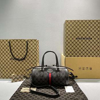 Balenciag & Gucci Canvas and Leather Bag Black 2295