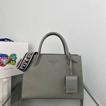 Prada Monochrome Saffiano Leather Handbag 1BA155 Gray