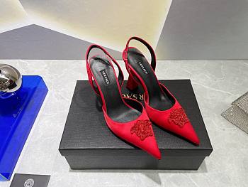 Versace Crystal Heels Red