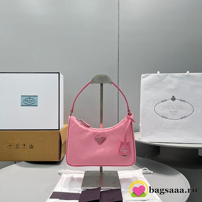 Prada Nylon Hobo Bag Pink - 1