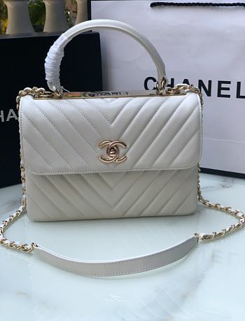 Chanel Trendy CC Handbag 25cm White 92236