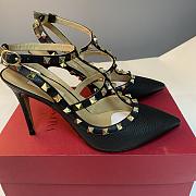 Valentino High Heel Black Grained Leather - 1