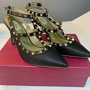 Valentino High Heel Black Grained Leather - 3