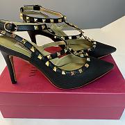 Valentino High Heel Black Grained Leather - 2