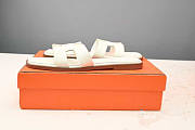Hermes Slippers White Leather - 4