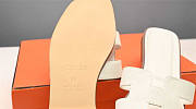 Hermes Slippers White Leather - 3