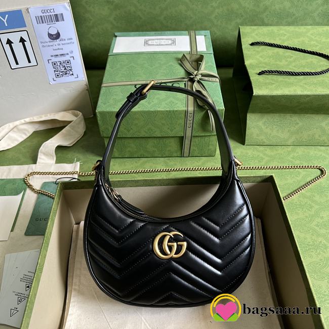 Louis Vuitton Marmont Half Moon Bag Black  - 1