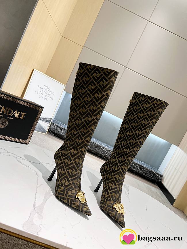 Fendace Fendi X Versace Boots Heels 10.5cm - 1