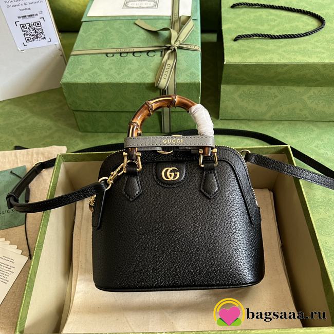 Gucci Diana Bamboo Mini HandBag Black - 1