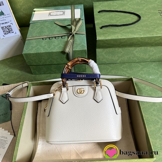 Gucci Diana Bamboo Mini HandBag White - 1