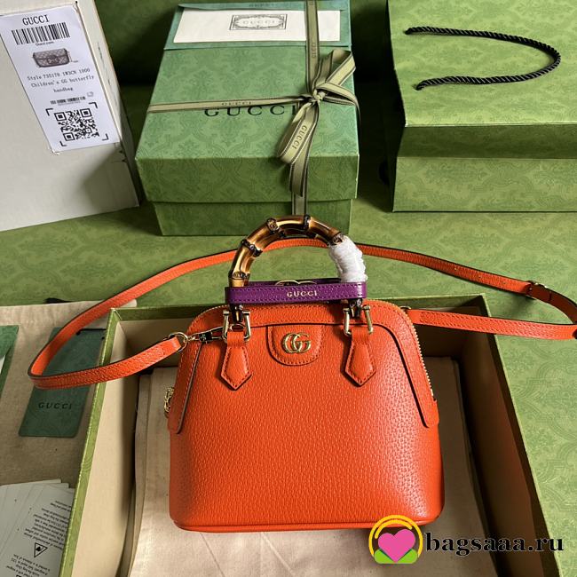 Gucci Diana Bamboo Mini HandBag Orange - 1