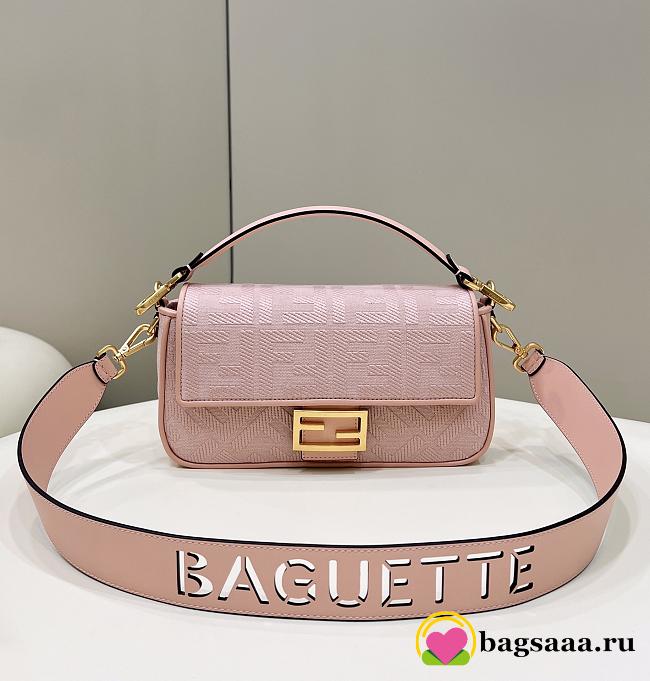 Fendi Baguette Crossbody Bag 27cm Pink - 1