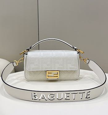 Fendi Baguette Crossbody Bag 27cm White