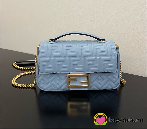 Fendi Baguette Crossbody Bag 24cm Blue - 1