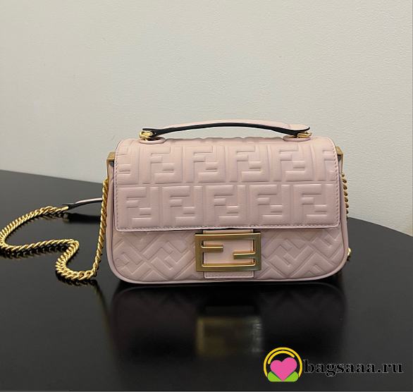 Fendi Baguette Crossbody Bag 24cm Pink - 1