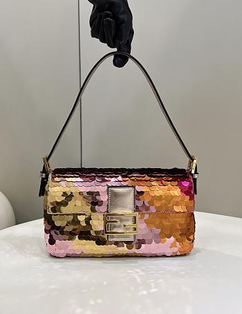 Fendi Baguette Sequin And Leather Bag