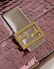 Fendi Baguette Pink Sequin And Leather Bag - 6