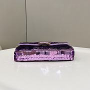 Fendi Baguette Lilac Sequin And Leather Bag - 6
