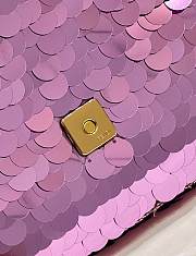 Fendi Baguette Lilac Sequin And Leather Bag - 2