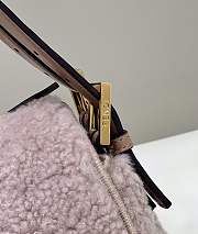 Fendi Baguette Crossbody Beige Sheepskin Bag Pink - 5