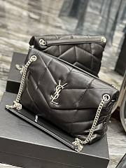 YSL Puffer Handbag 35cm Black Sliver Hardware - 4